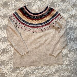 Christopher & Banks Beige Fair Isle Sweater